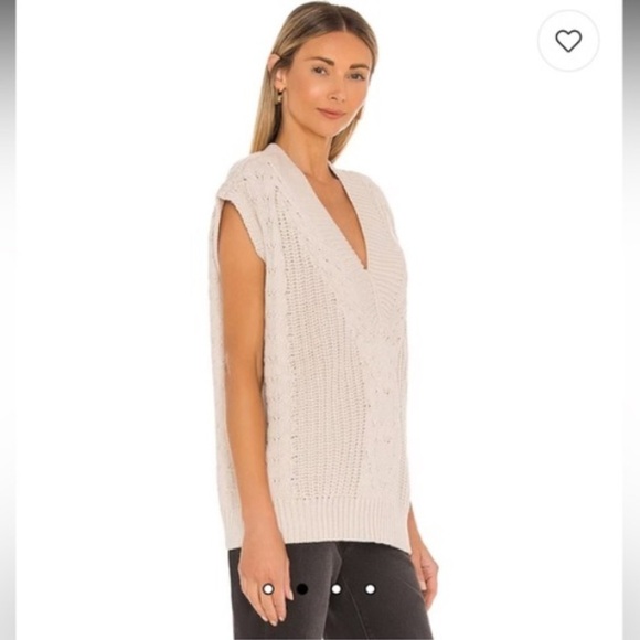 Pistola Revolve Kiran oversized sweater vest in ecru  color. Size Large. - Picture 3 of 9